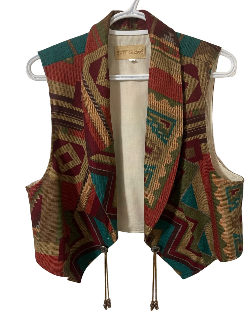 Vintage Sweetgrass Southwestern Vest Size Large